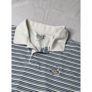 Ashworth Pinehurst Polo Shirt Men  XXLarge Green White Blue Stripe‎ Golf
